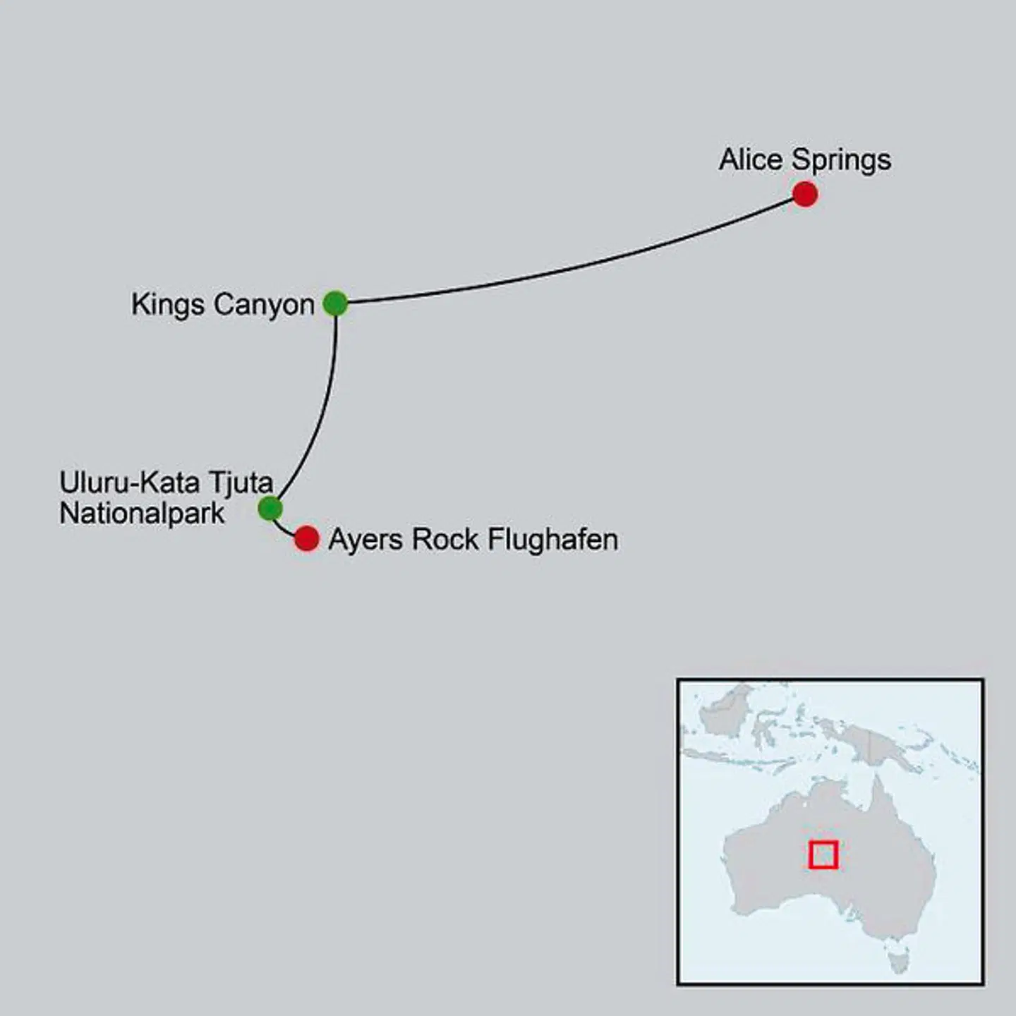 Magische Momente im Herzen Australiens Landkarte