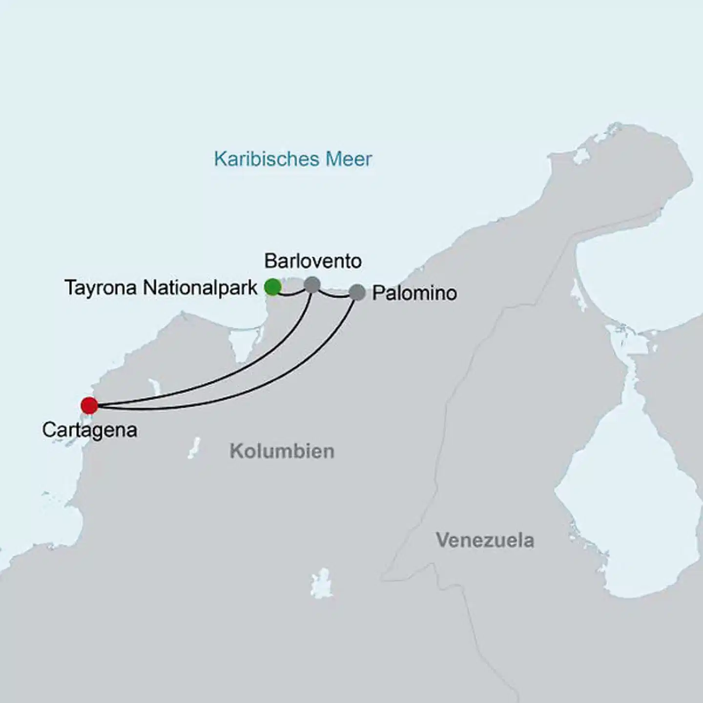 Tayrona Nationalpark & Kolumbiens Karibikküste Landkarte