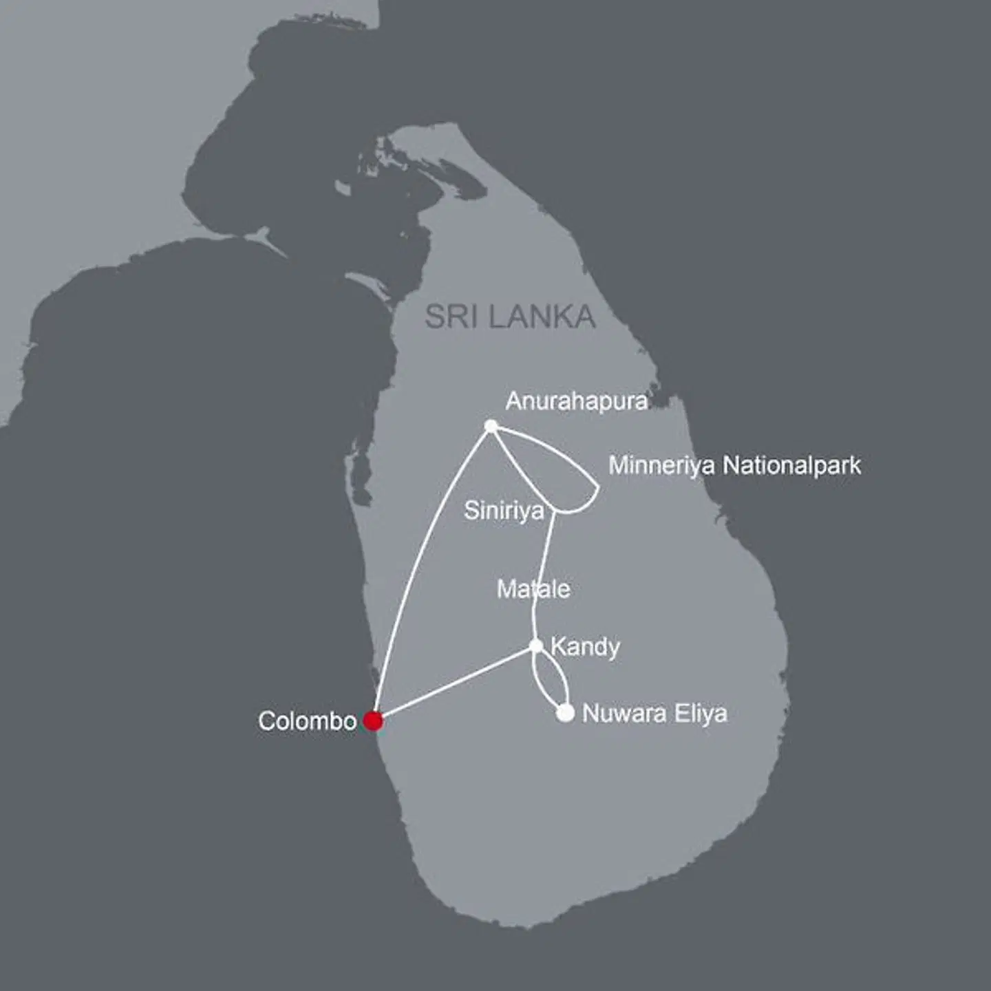 Sri Lanka für Genießer Landkarte