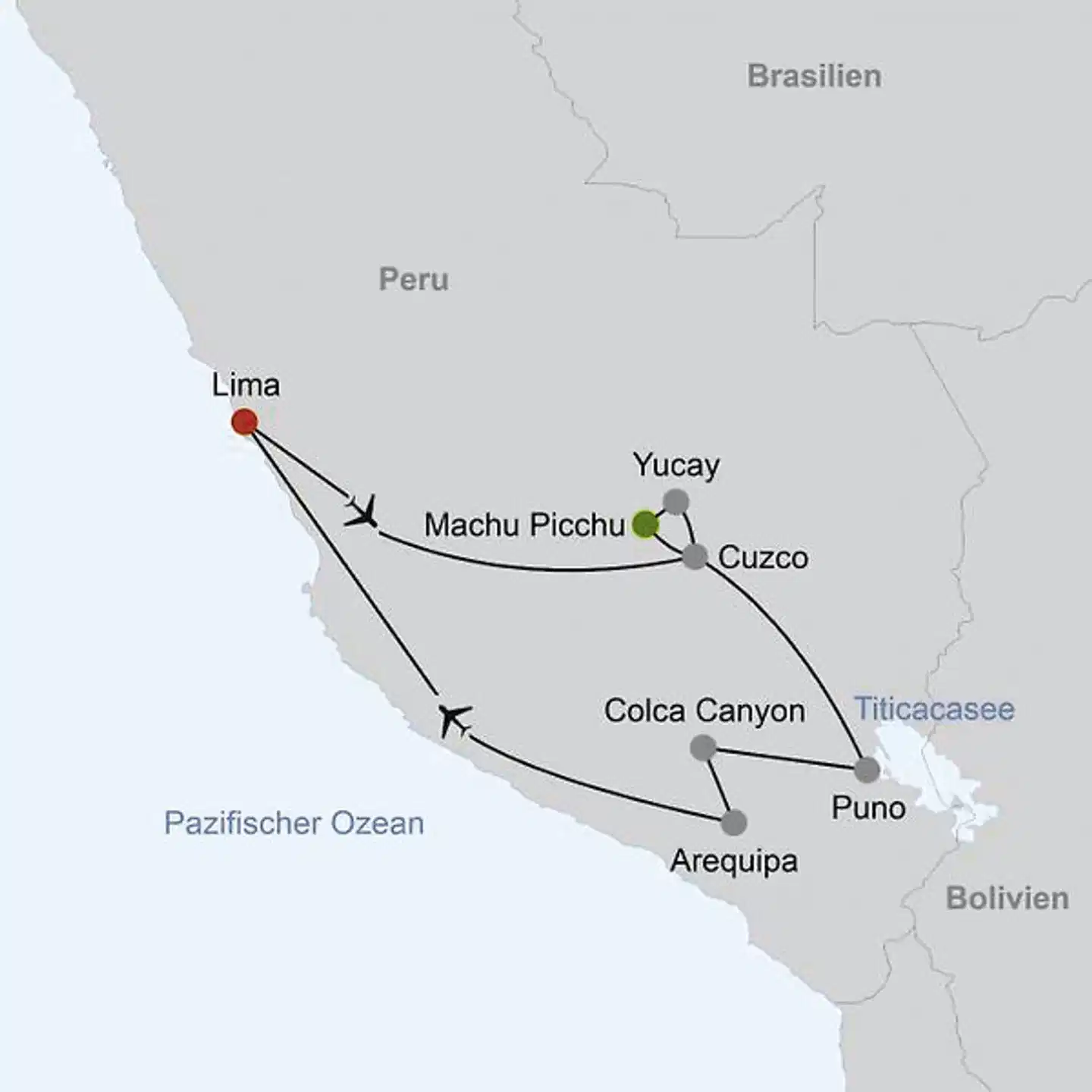 Unterwegs im Land der Kondore Landkarte