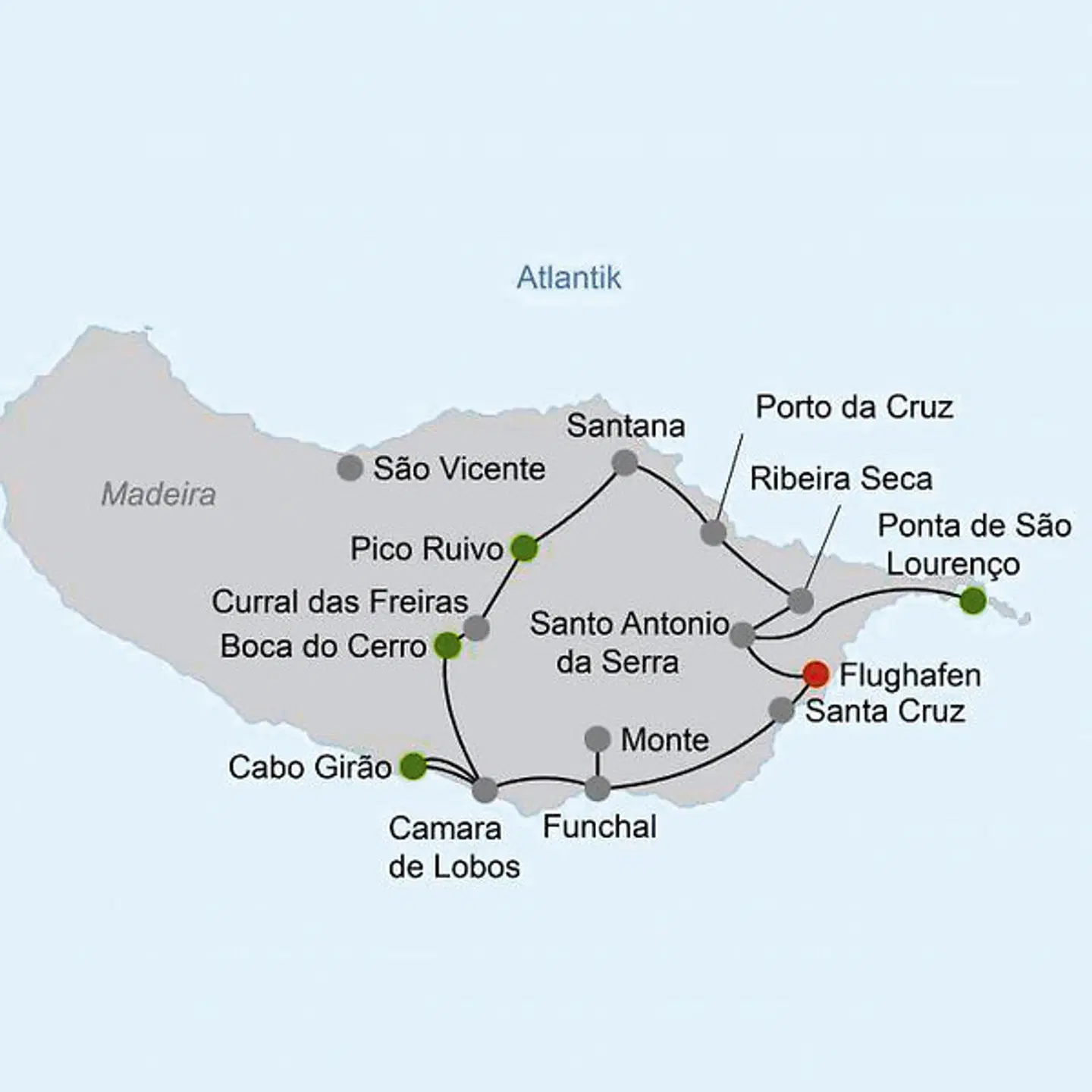 Madeira individuell - von Quinta zu Quinta Landkarte