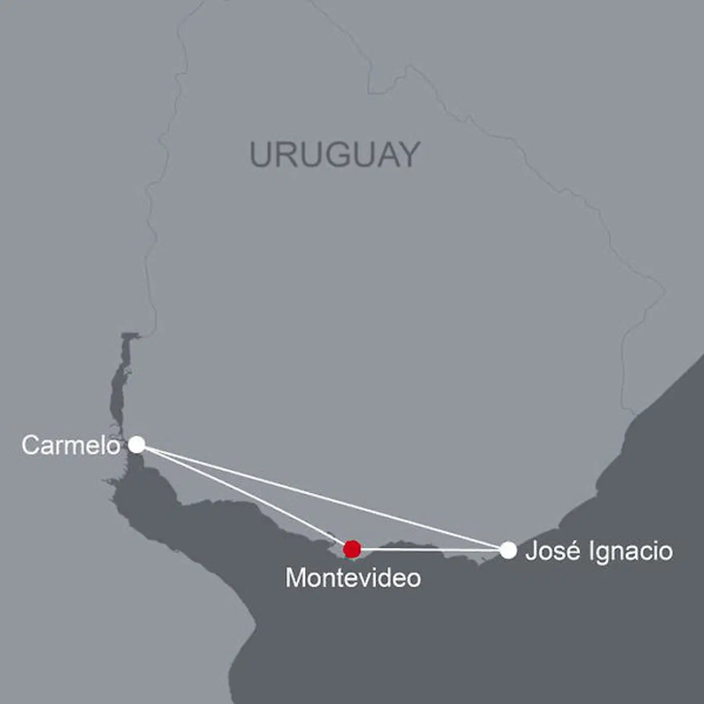 Perlen Uruguays Landkarte