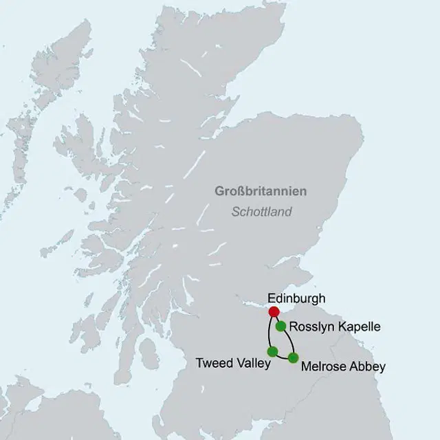 Höhepunkte rund um Edinburgh Landkarte