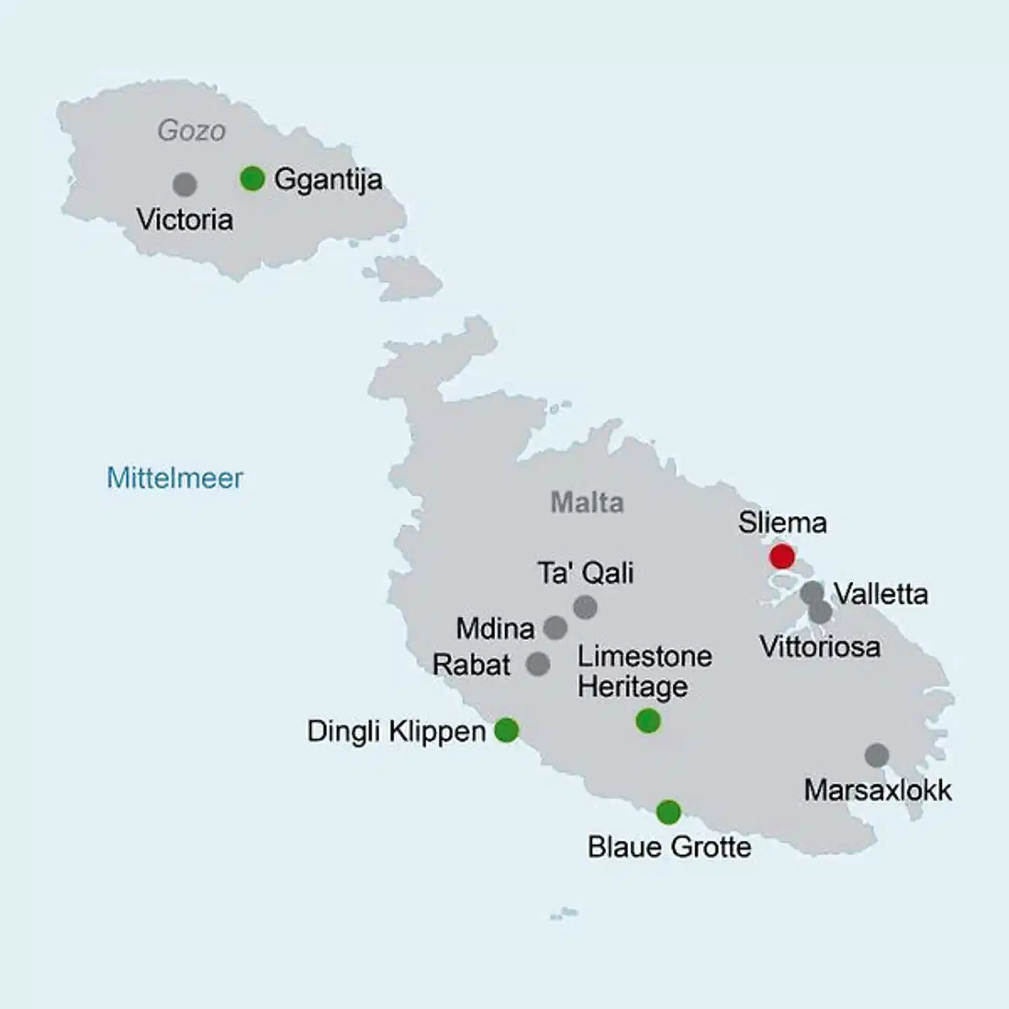Entdeckungsreise auf Malta Landkarte