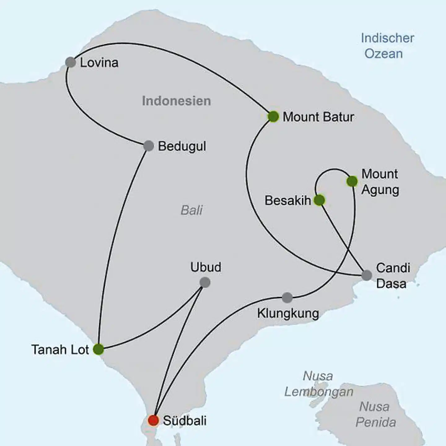 Bali intensiv (Gruppenreise) Landkarte