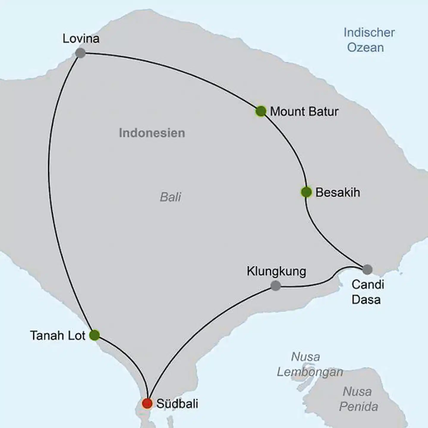 Bali open air (Privatreise) Landkarte