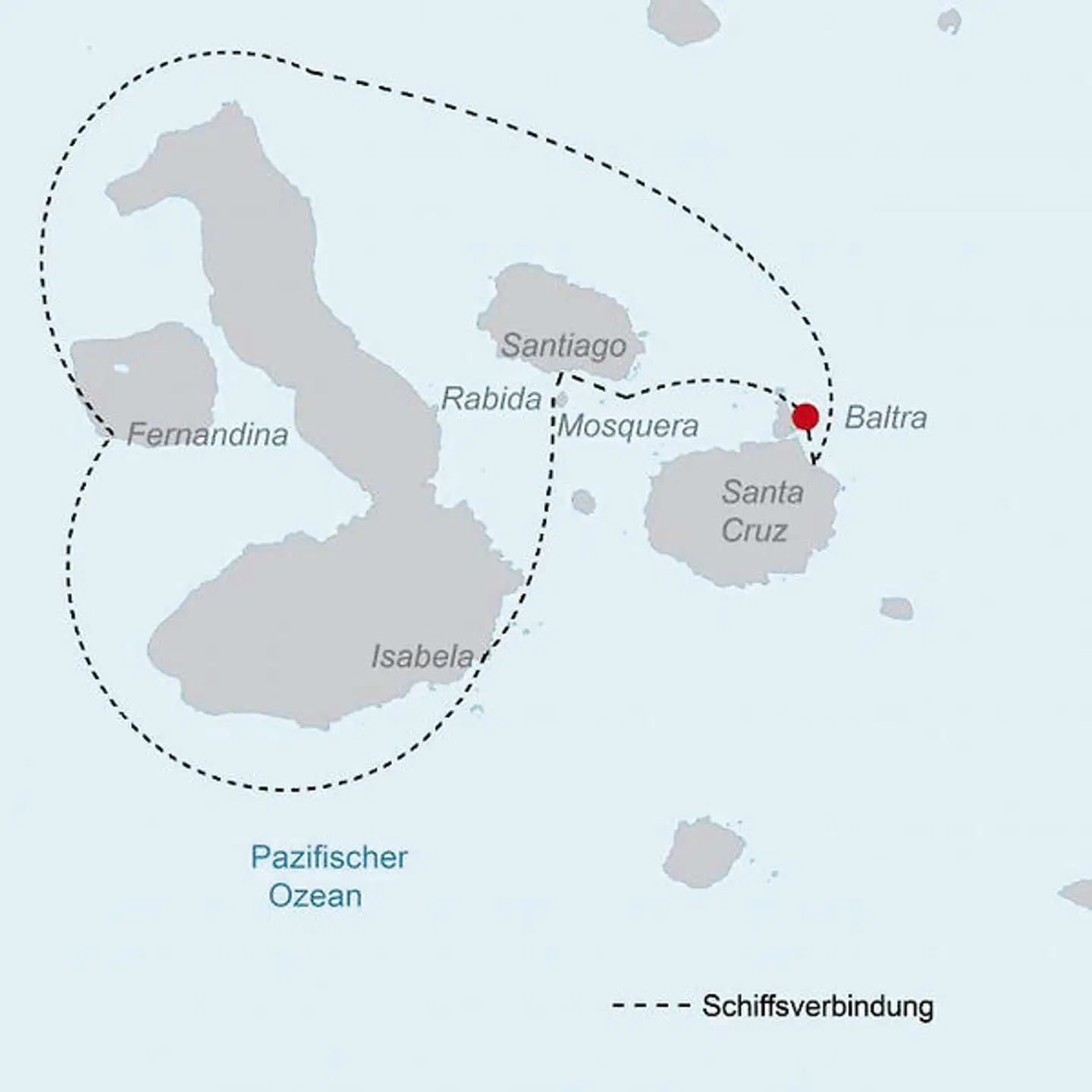 Kreuzfahrt durch das letzte Paradies - M/V Galápagos Legend (5 Tage/4 Nächte) Landkarte