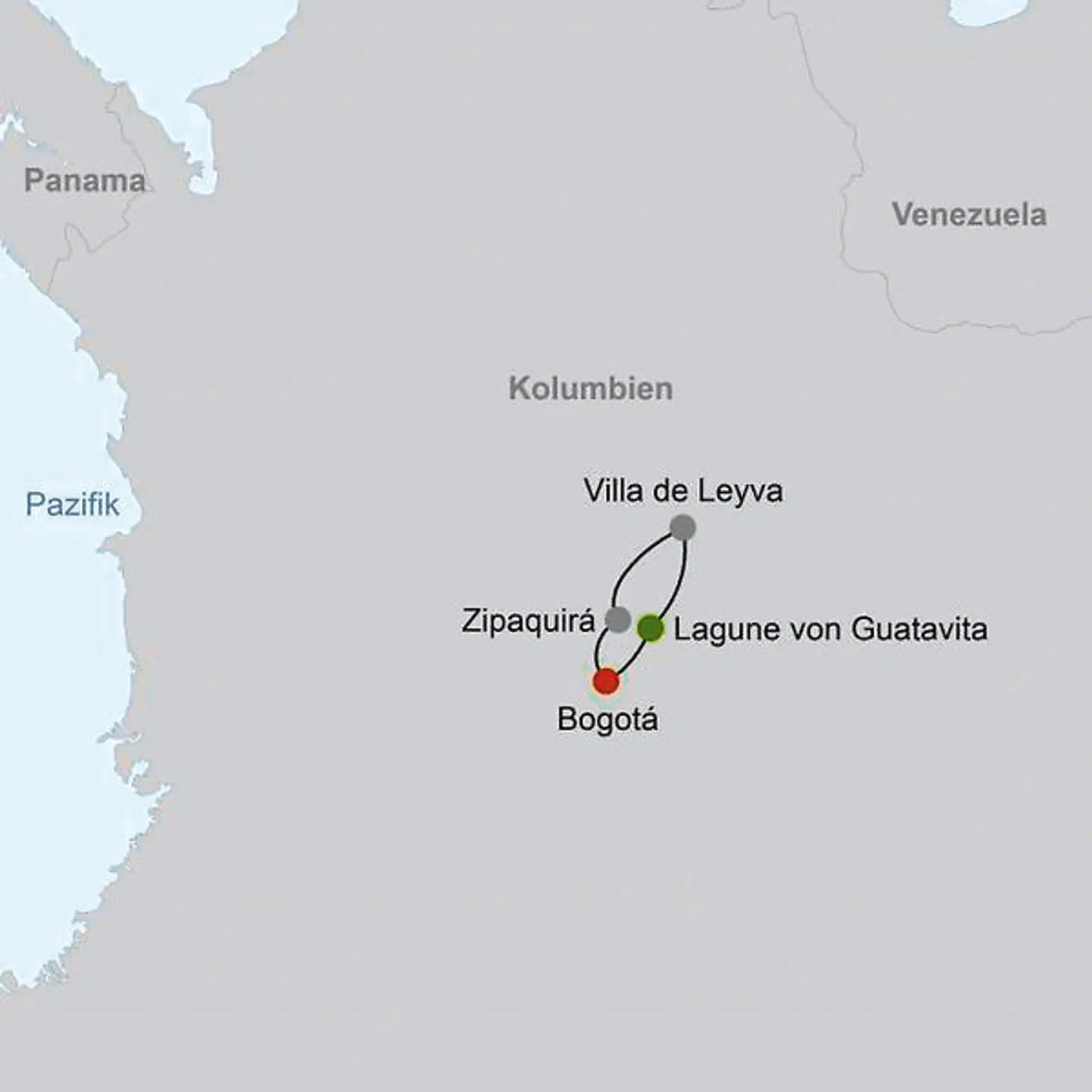 Highlights rund um Bogotá Landkarte