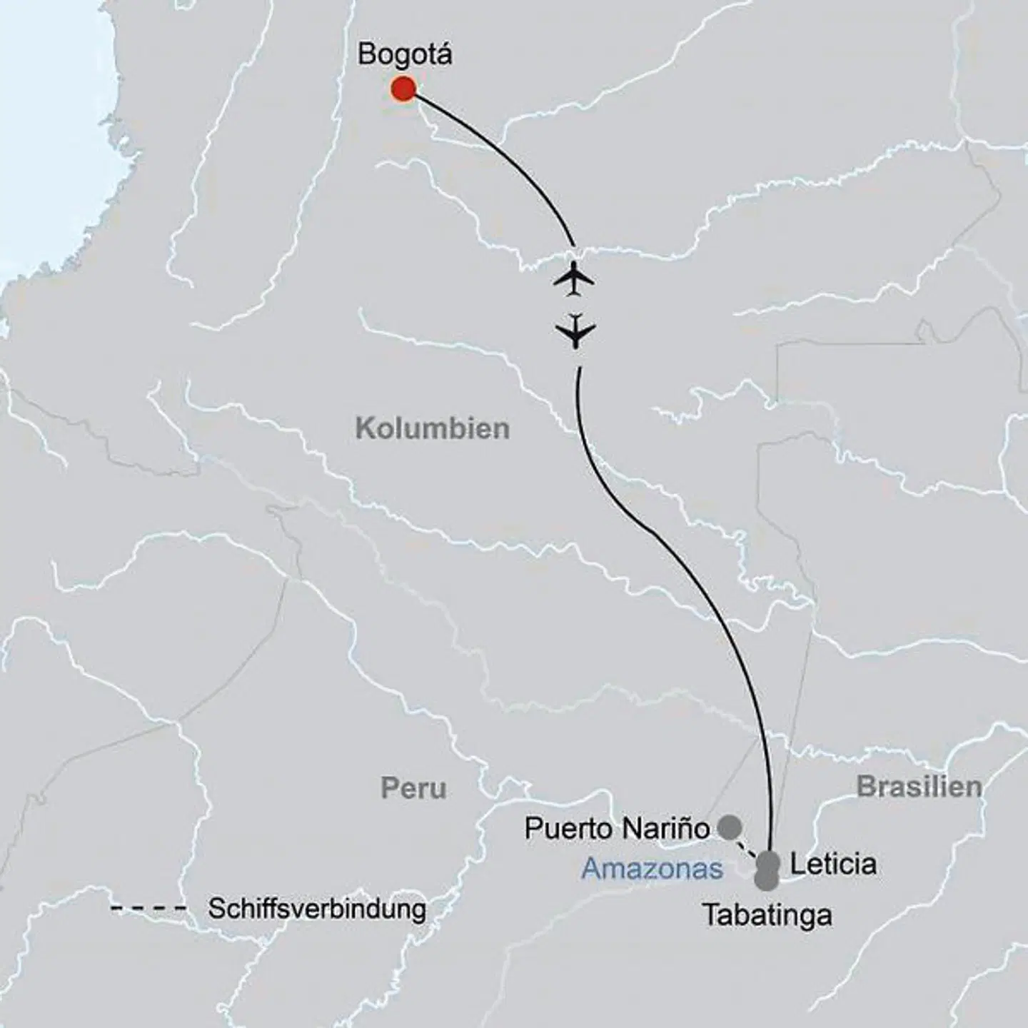 Grüner Mythos Amazonas Landkarte