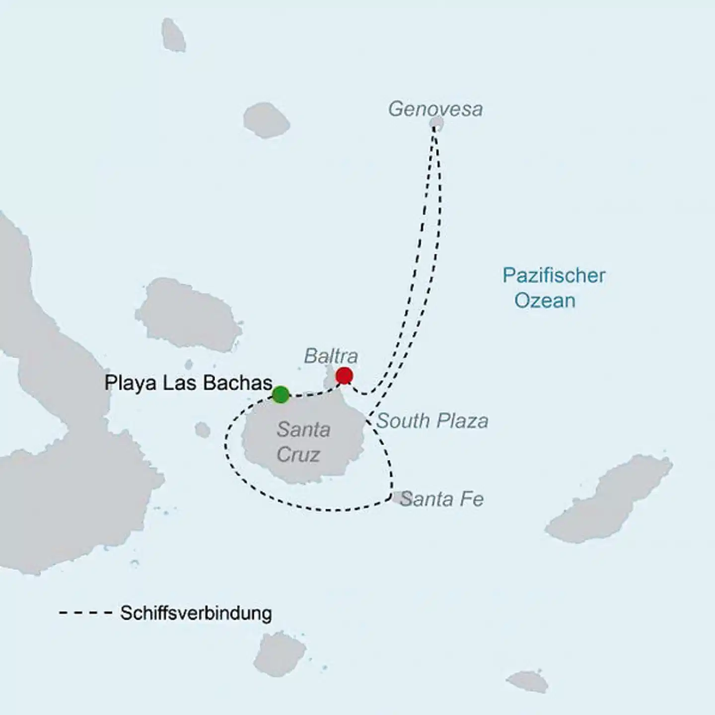 Kreuzfahrt durch das letzte Paradies - M/V Galápagos Legend (4 Tage/3 Nächte) Landkarte