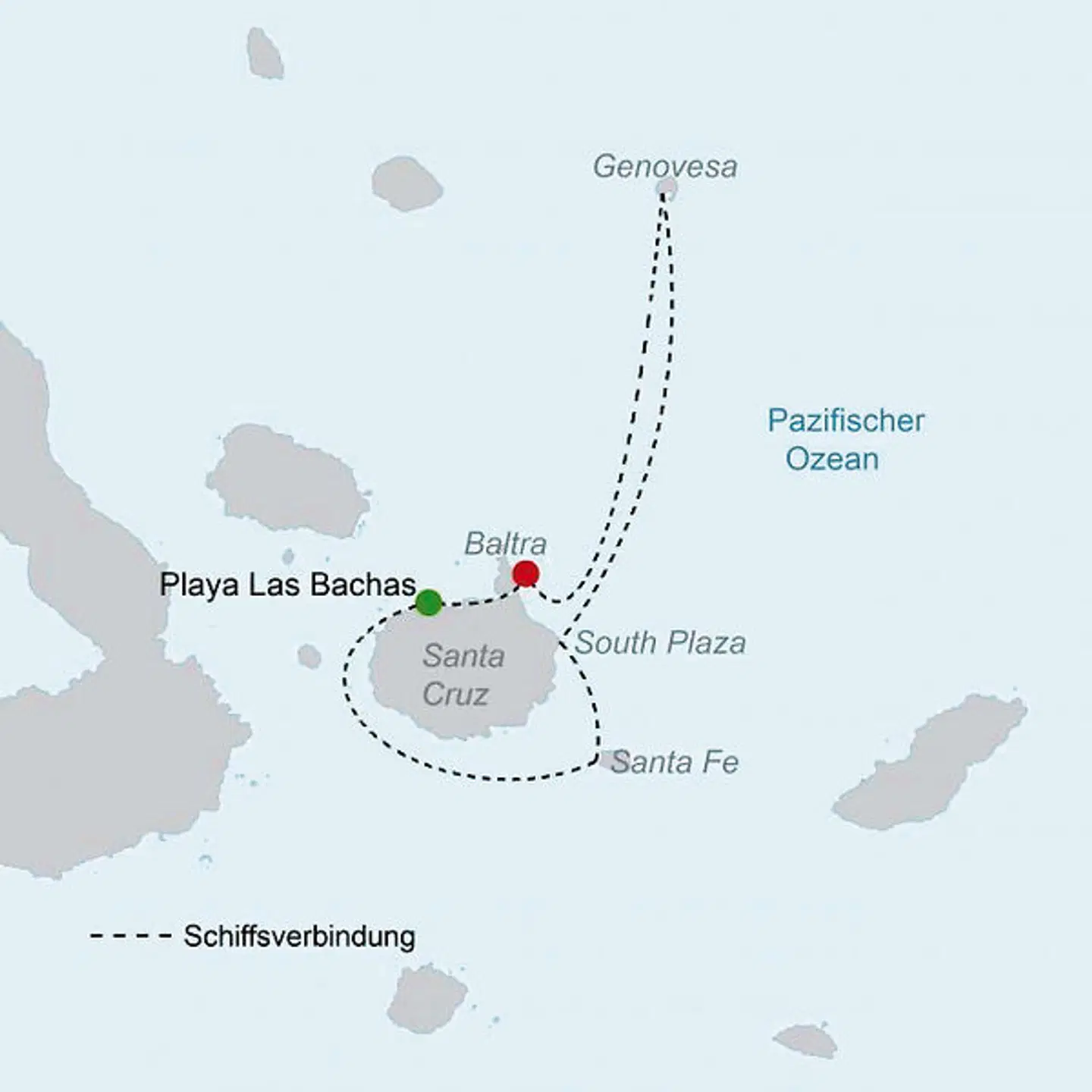 Kreuzfahrt durch das letzte Paradies - M/V Galápagos Legend (4 Tage/3 Nächte) Landkarte