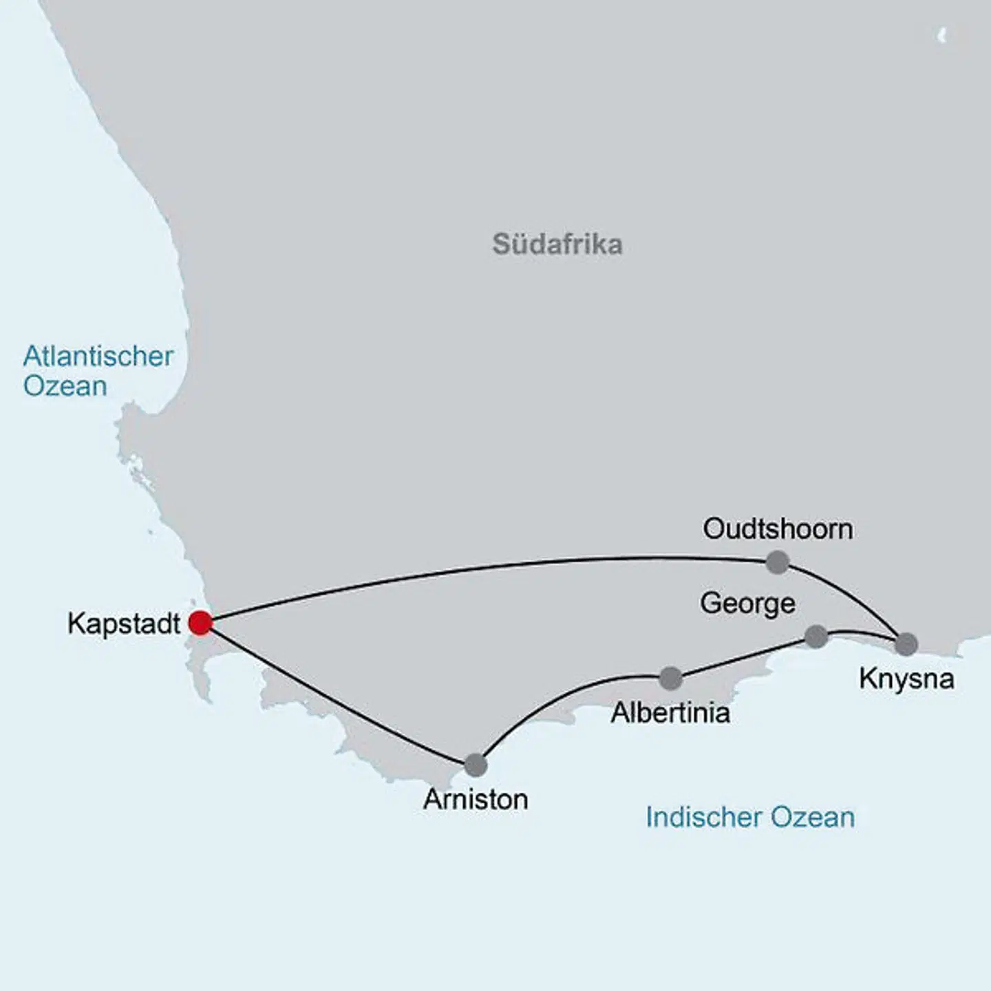 Facettenreiche Gartenroute (Autoreise) Landkarte