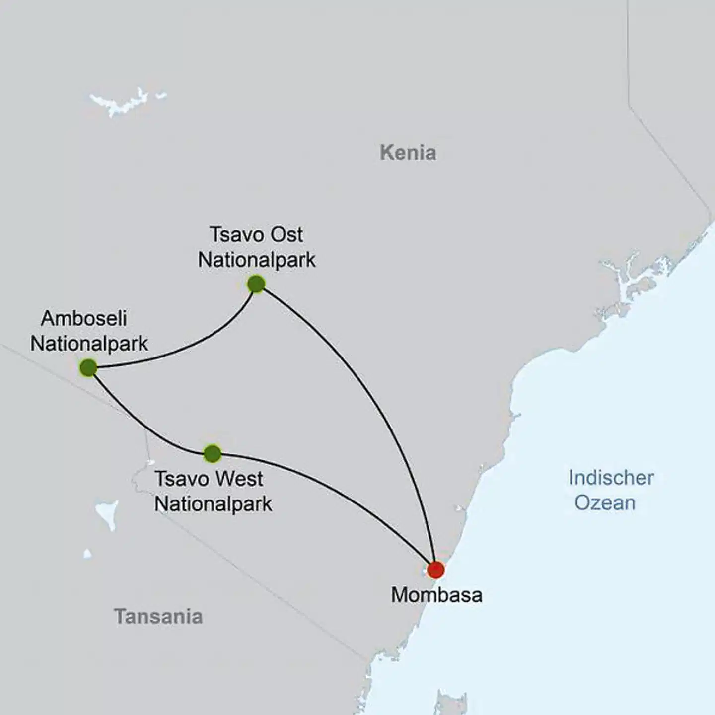 Tsavo & Amboseli Landkarte