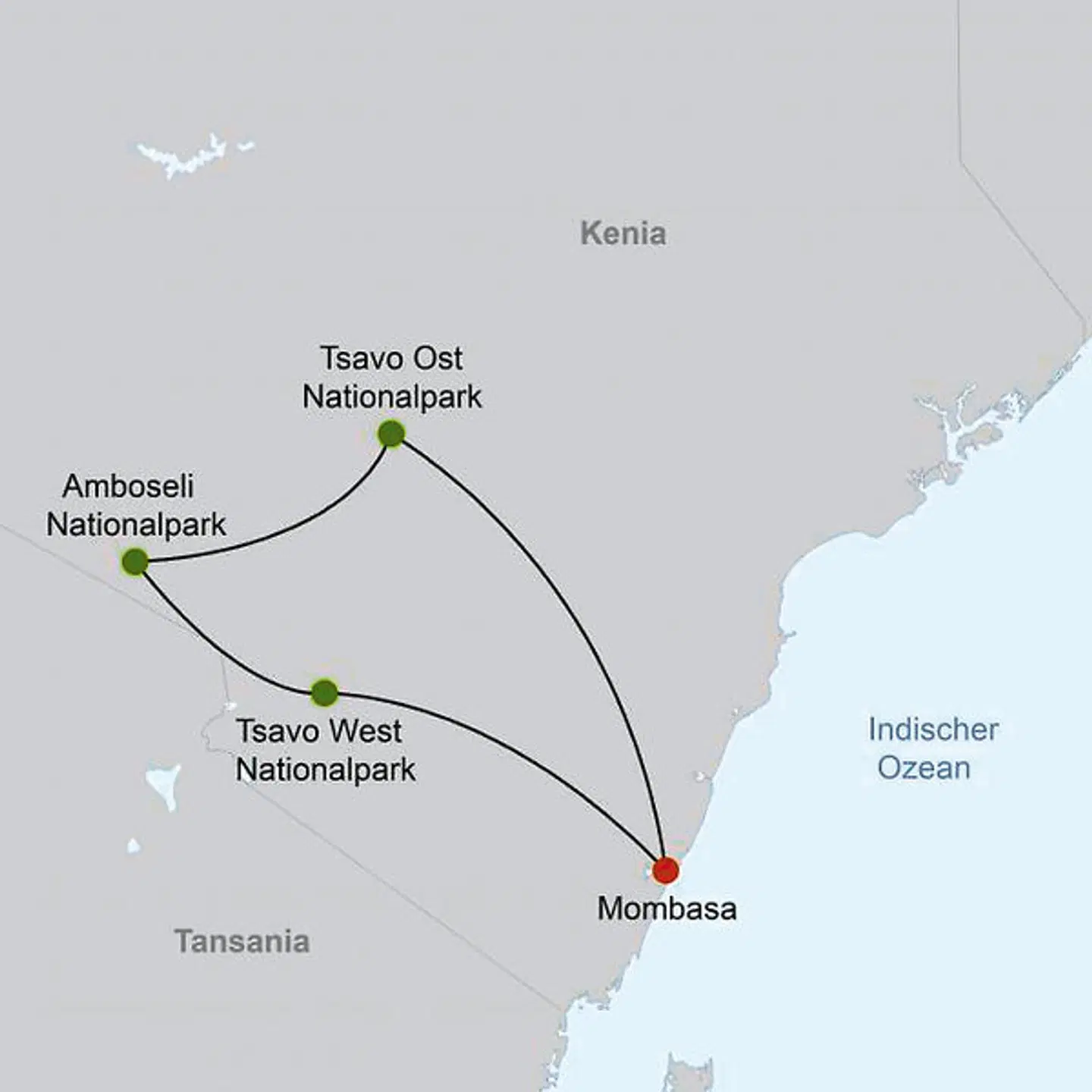 Tsavo & Amboseli Landkarte