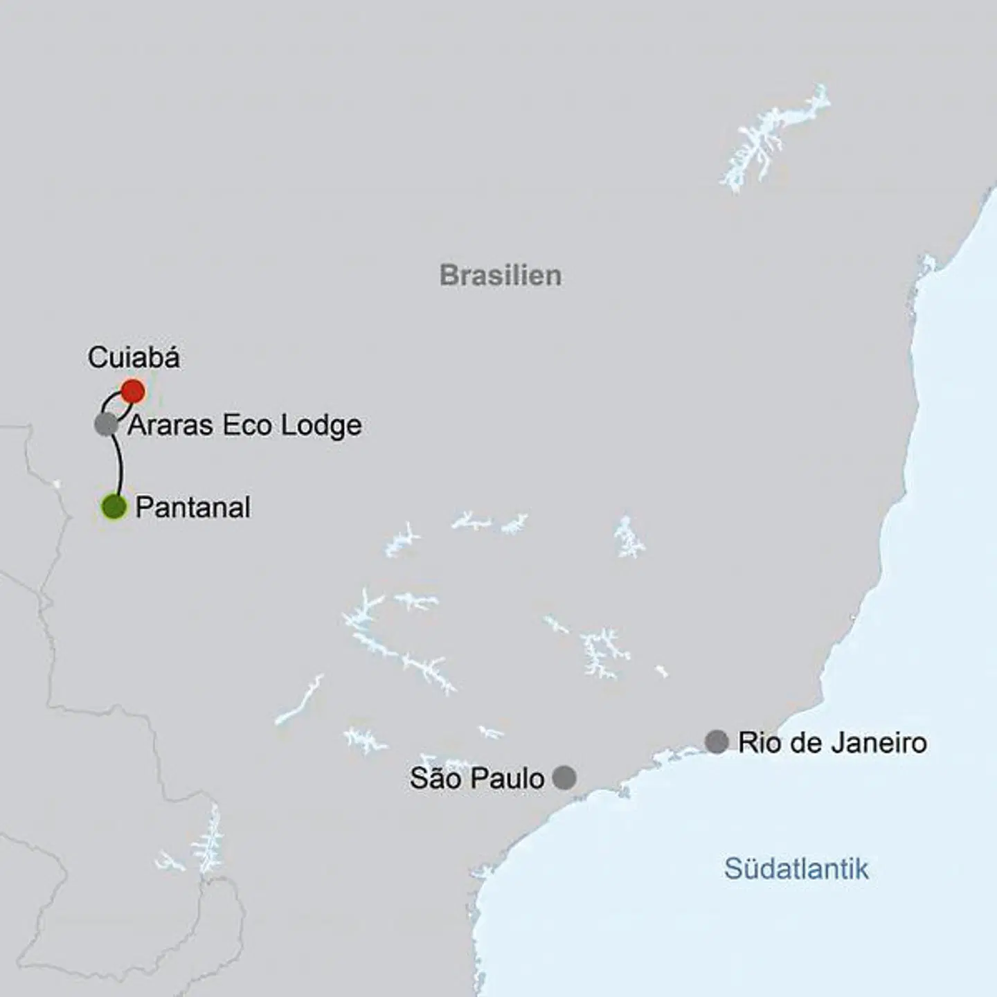 Unberührte Natur - Pantanal Araras Eco Lodge Landkarte