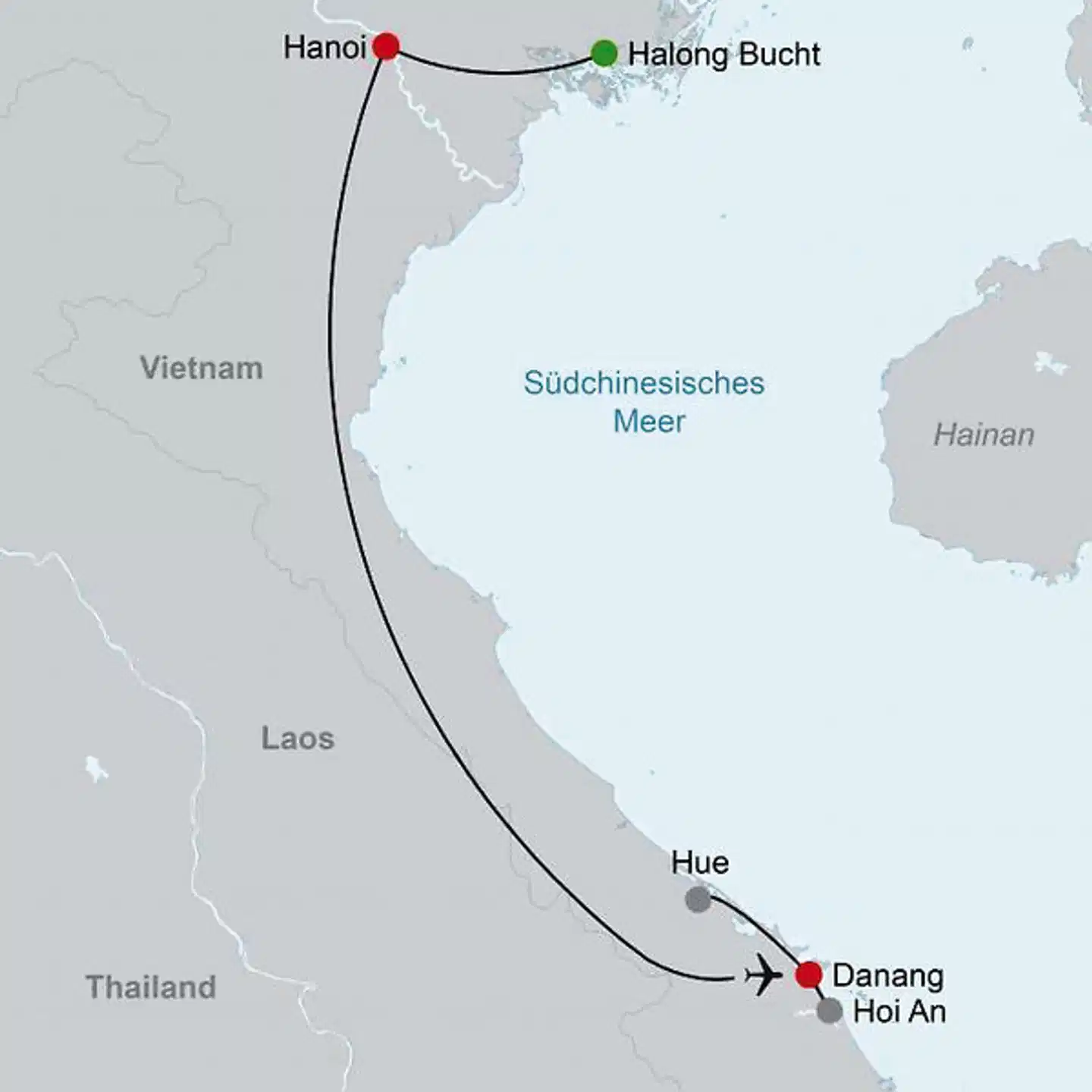 Kultur und Natur Vietnams (Gruppenreise) Landkarte