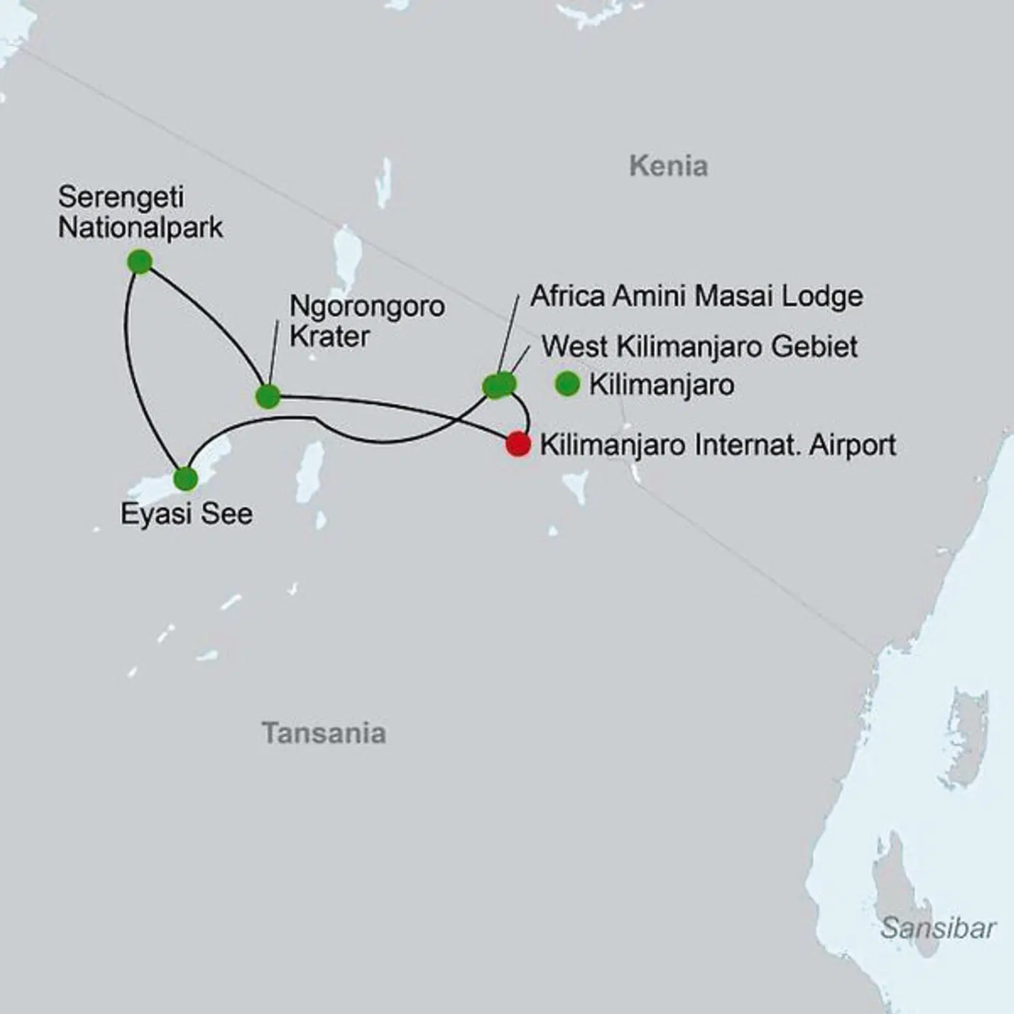 Kultur und Safari Landkarte