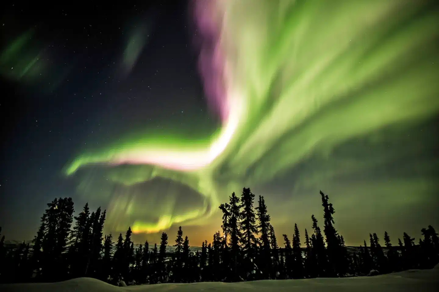 Die Nordlichter des Yukon Landschaft