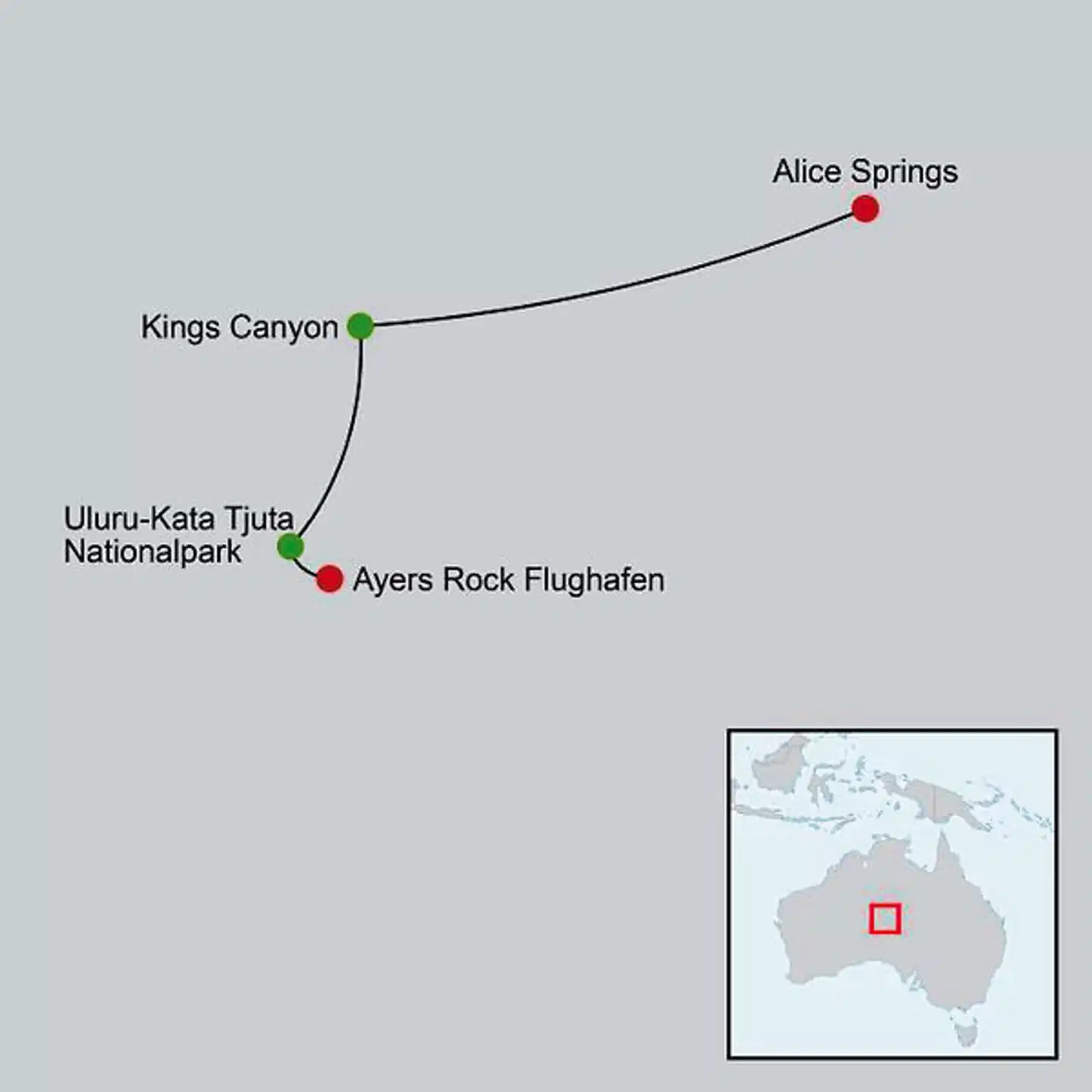 Magische Momente im Herzen Australiens Landkarte