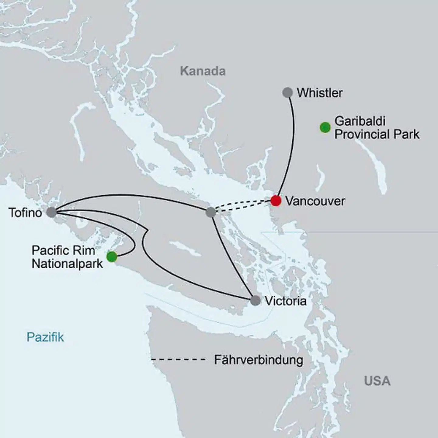 Bären, Wale & Vancouver Island Landkarte