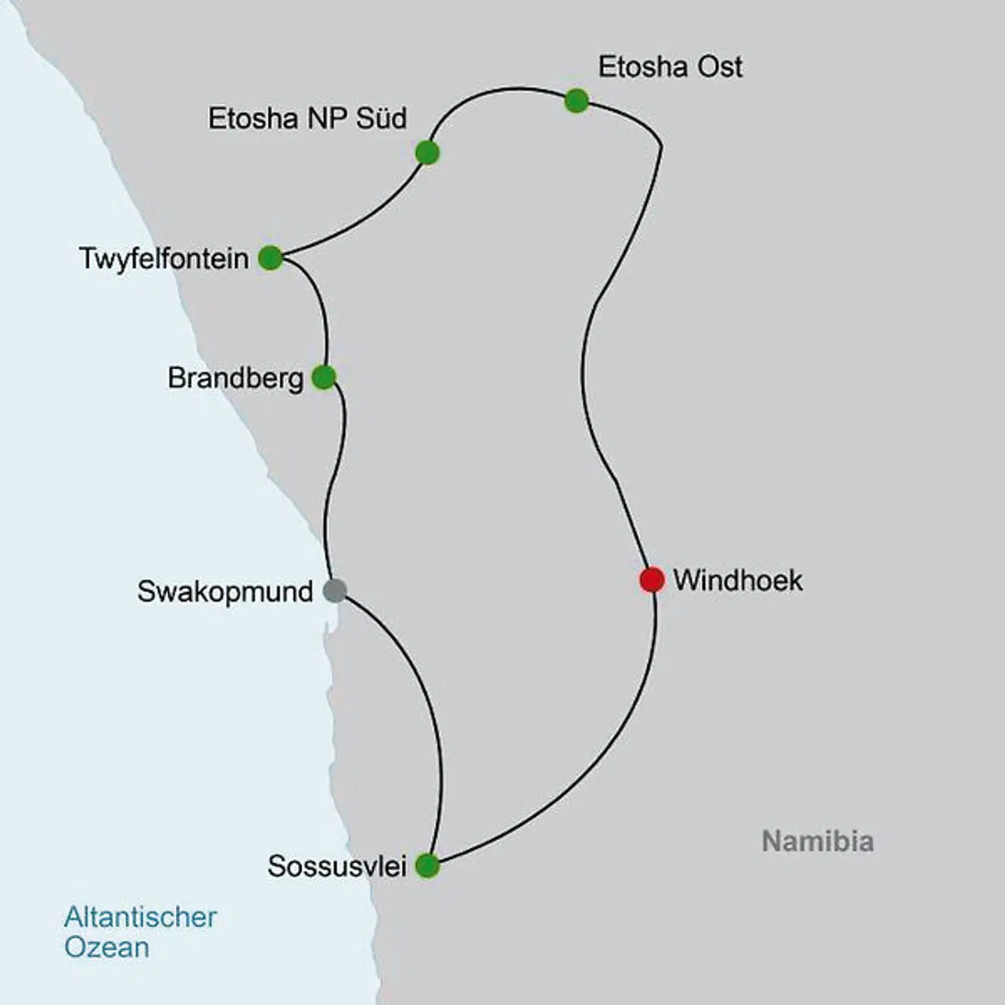 Namibia Classic Superior Landkarte