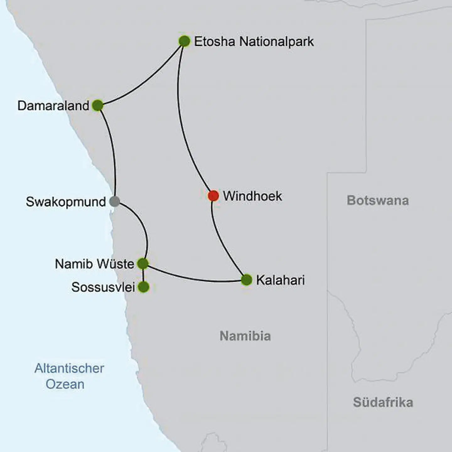 Gondwana Collection: Namibia mit Herz und Seele Landkarte