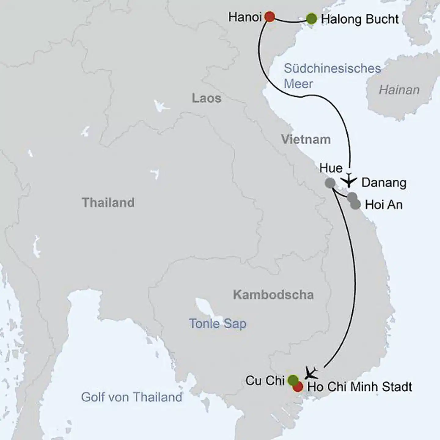 Schätze Vietnam (Privatreise) Landkarte