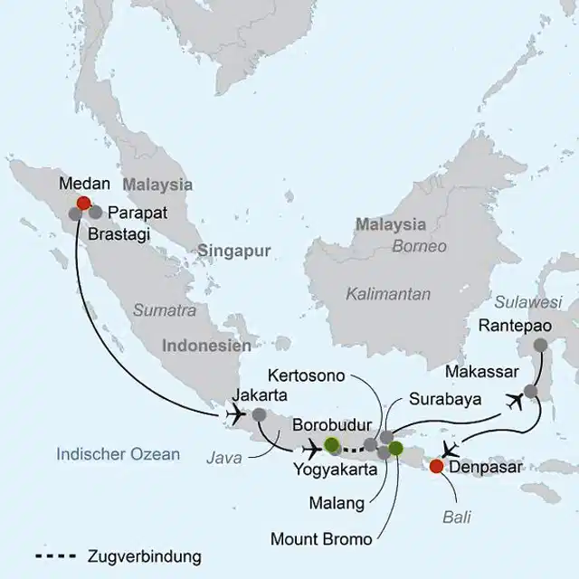 Schätze Indonesiens (Privatreise) Landkarte