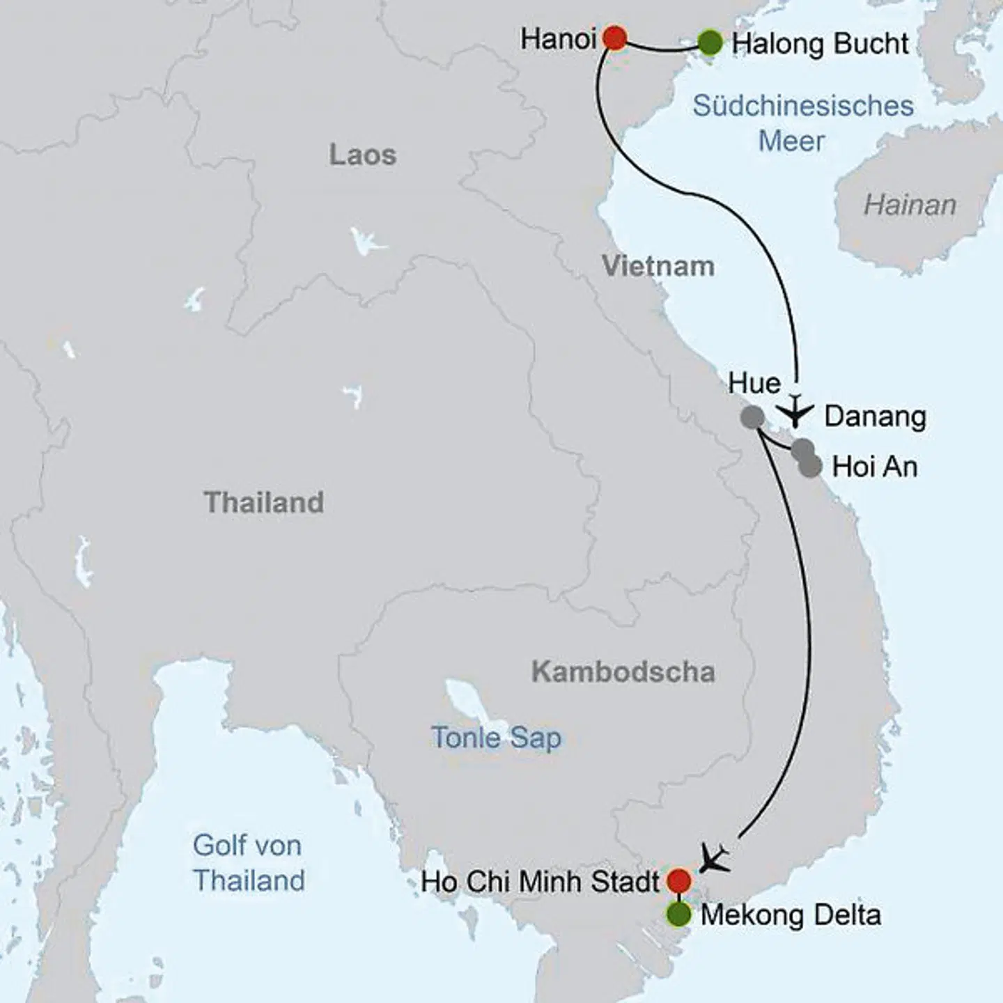 Vietnam Classic (Gruppenreise) Landkarte