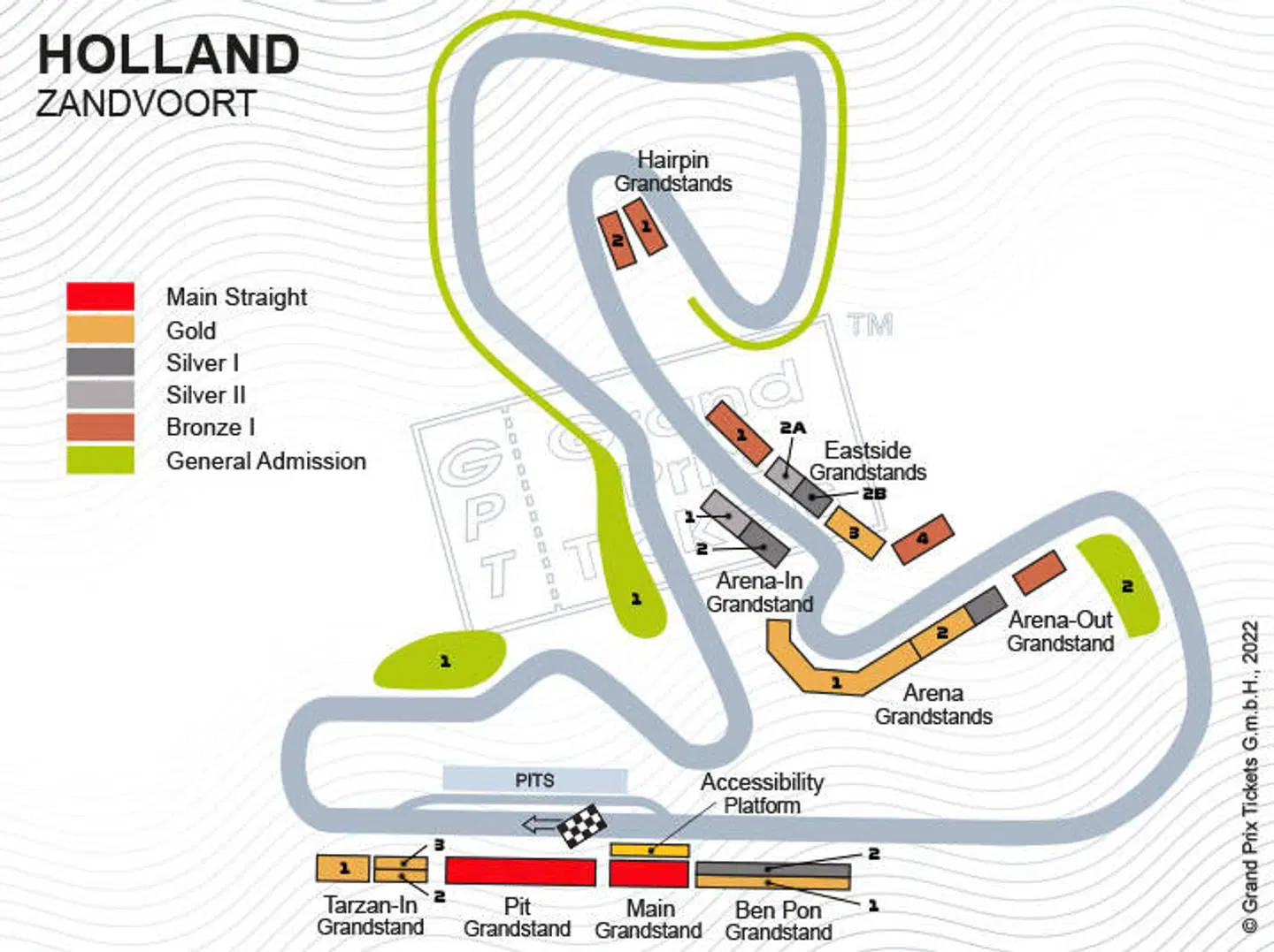 the niu Fender Amsterdam - inkl. Formel 1 Wochenend-Ticket Zandvoort Landkarte