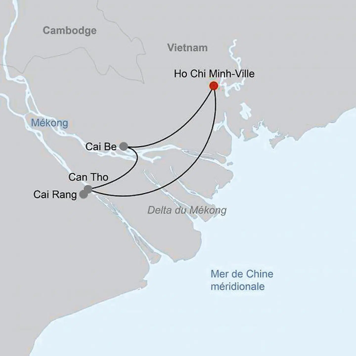 Mekong-Delta Landkarte