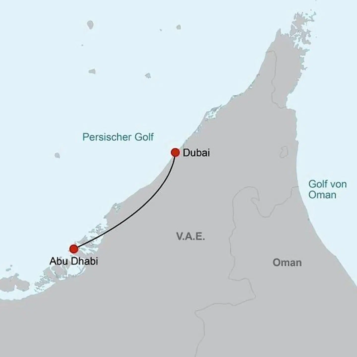 Go with the Flow in den Vereinigten Arabischen Emiraten Landkarte