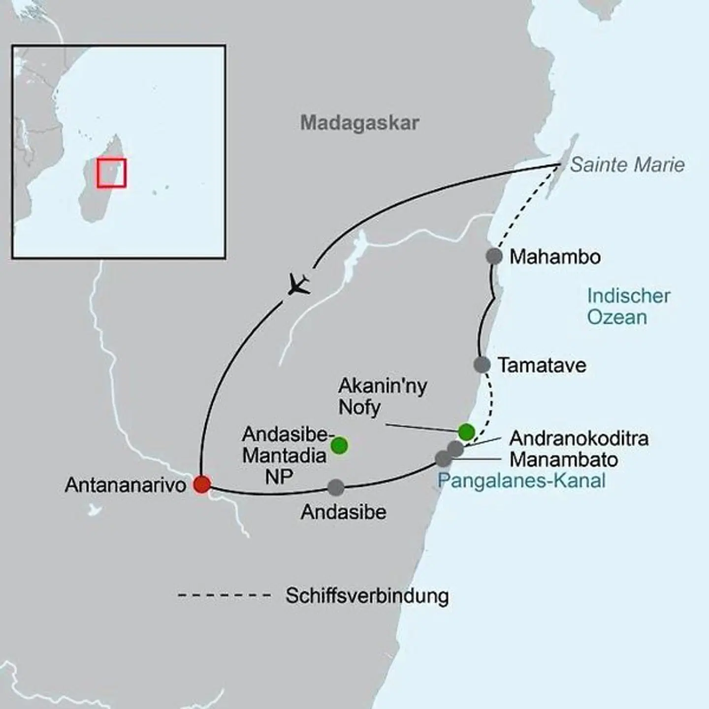 Inselträume Madagaskar - Im Reich der Lemuren Landkarte