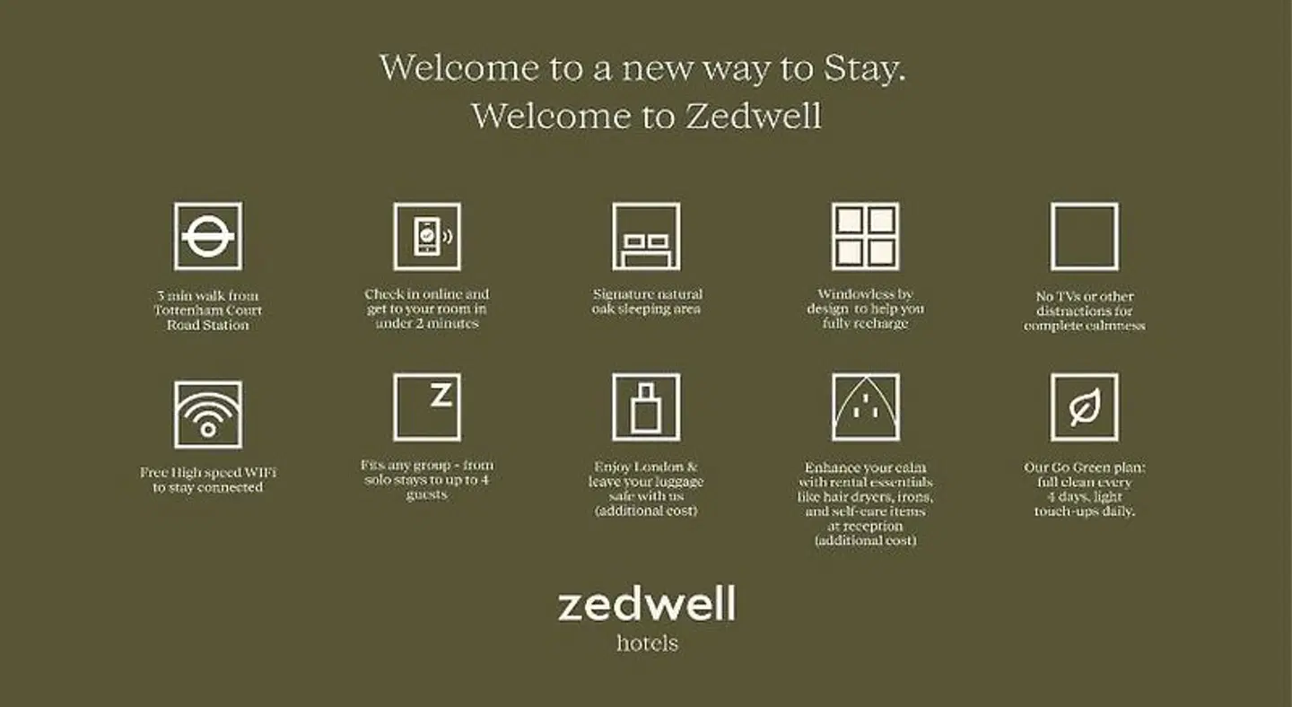 Zedwell Underground Hotel Tottenham Court Road MAP